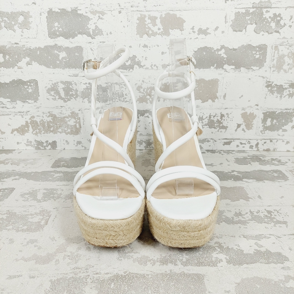 NEW BP White Cohan Espadrille Wedge Strappy Sandals V679 - Picture 7 of 13